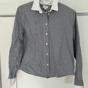 J.Crew Navy and White Striped Shirt